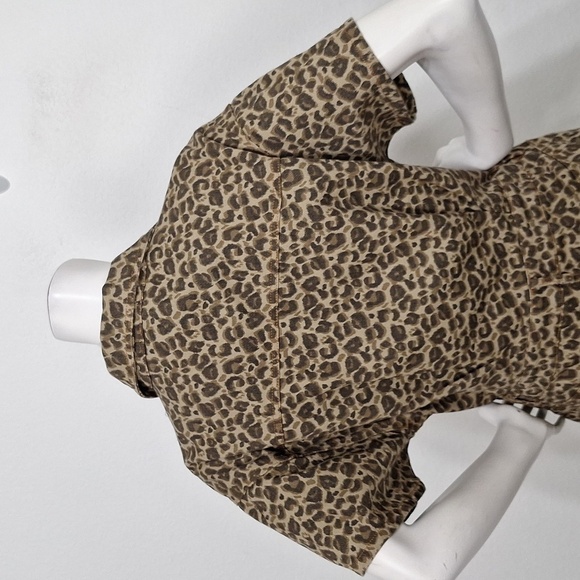 Le Lis NEW Taupe Brown Leopard Print Mobwife Streetwear W/Pockets Denim Romper L - Picture 8 of 15